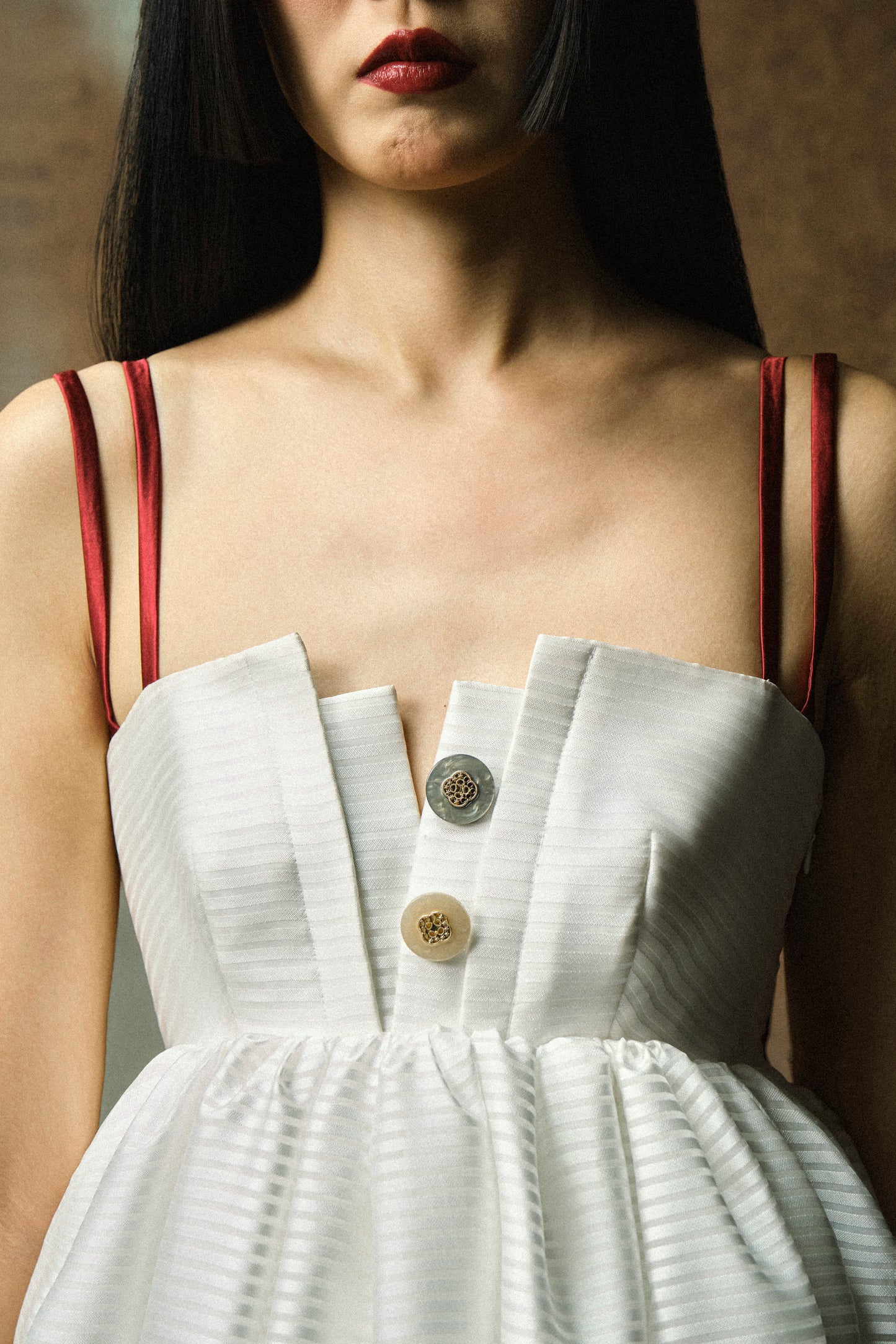 HIKARI SCARLET STRAP DRESS