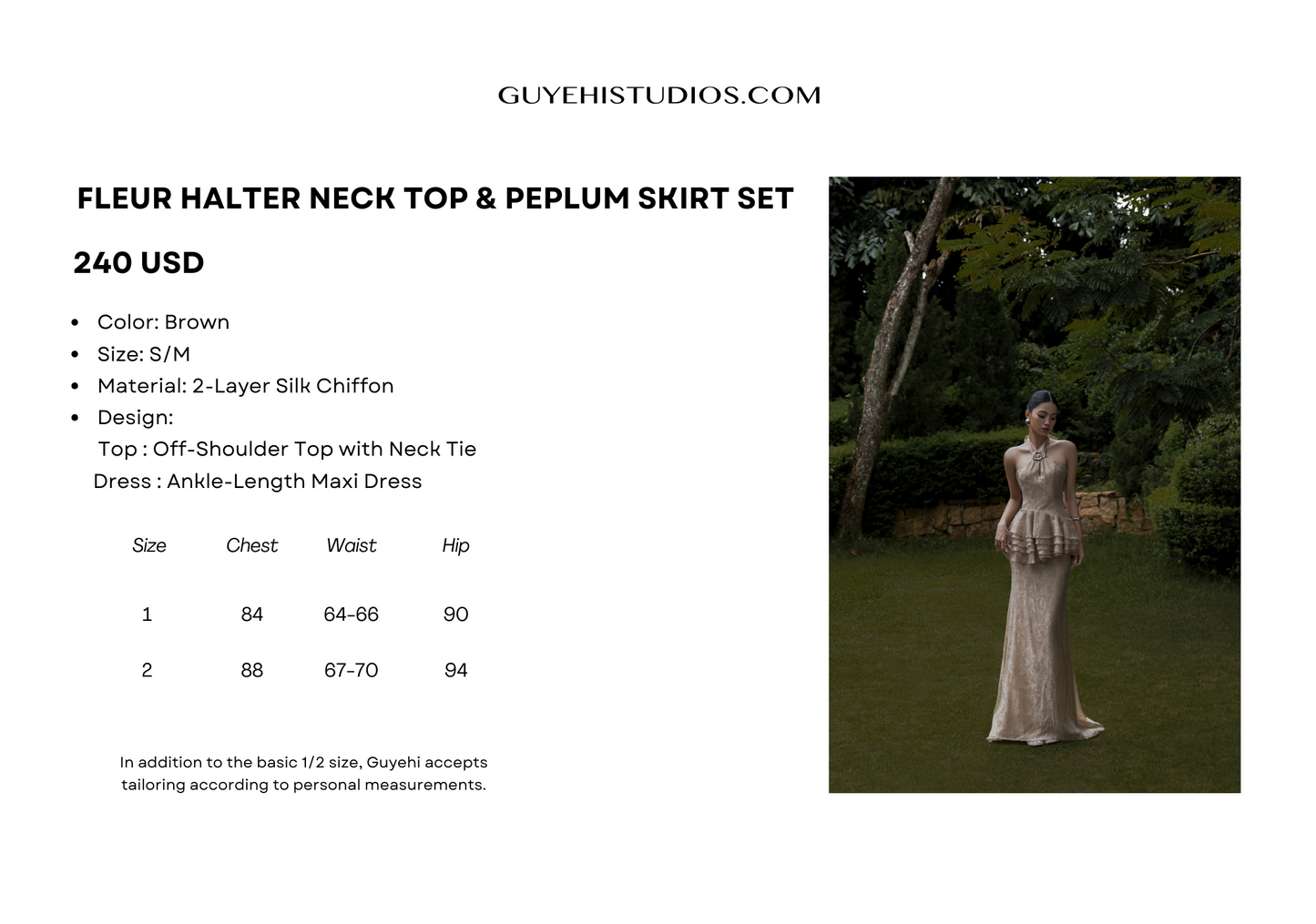 FLEUR HALTER NECK TOP & PEPLUM SKIRT SET