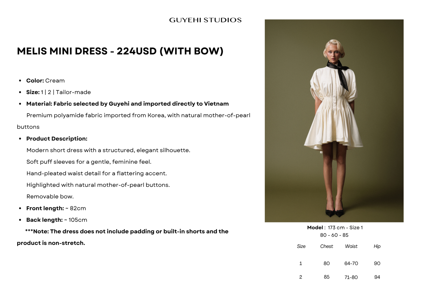 MELIS MINI DRESS - WITH BOW