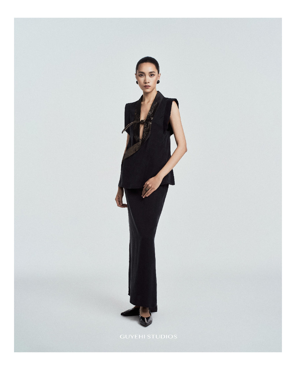 Dem Knot-Closure Wrap Vest in Matte