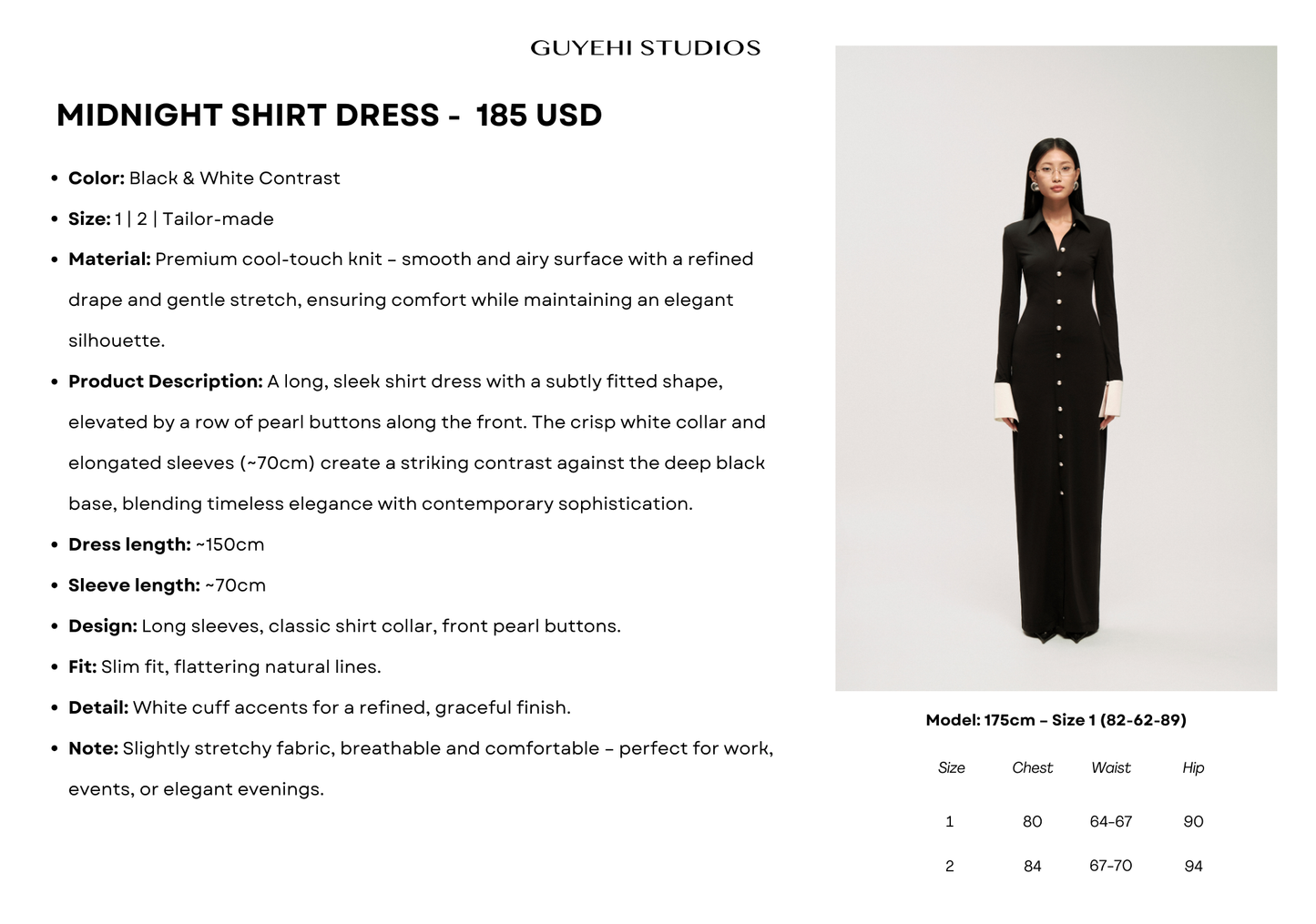 MIDNIGHT CONTRAST SHIRT DRESS