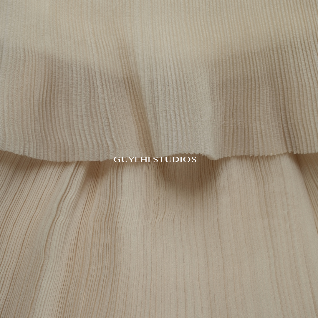 STRAPLESS IVORY CASCADE GOWN DRESS - Premium Line