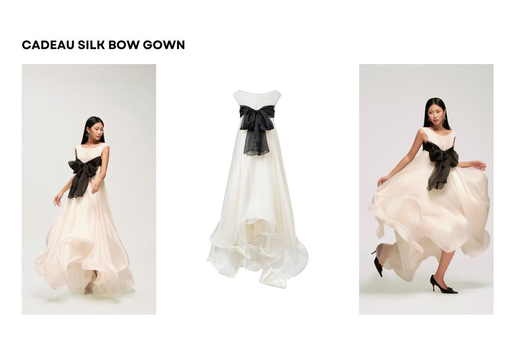 CADEAU SILK BOW GOWN DRESS - Premium Line