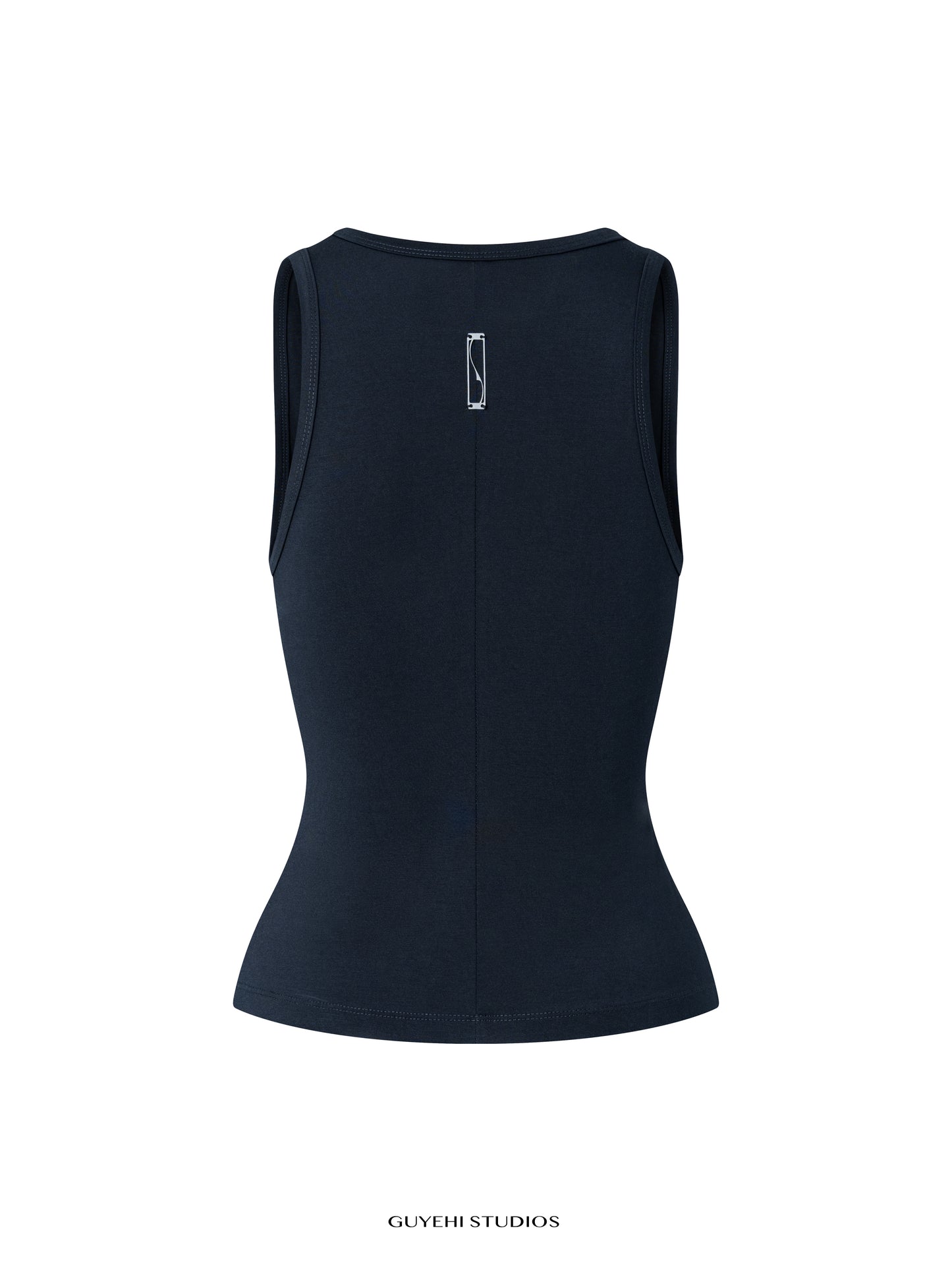 RIN BLACK DEEP U-NECK TANK