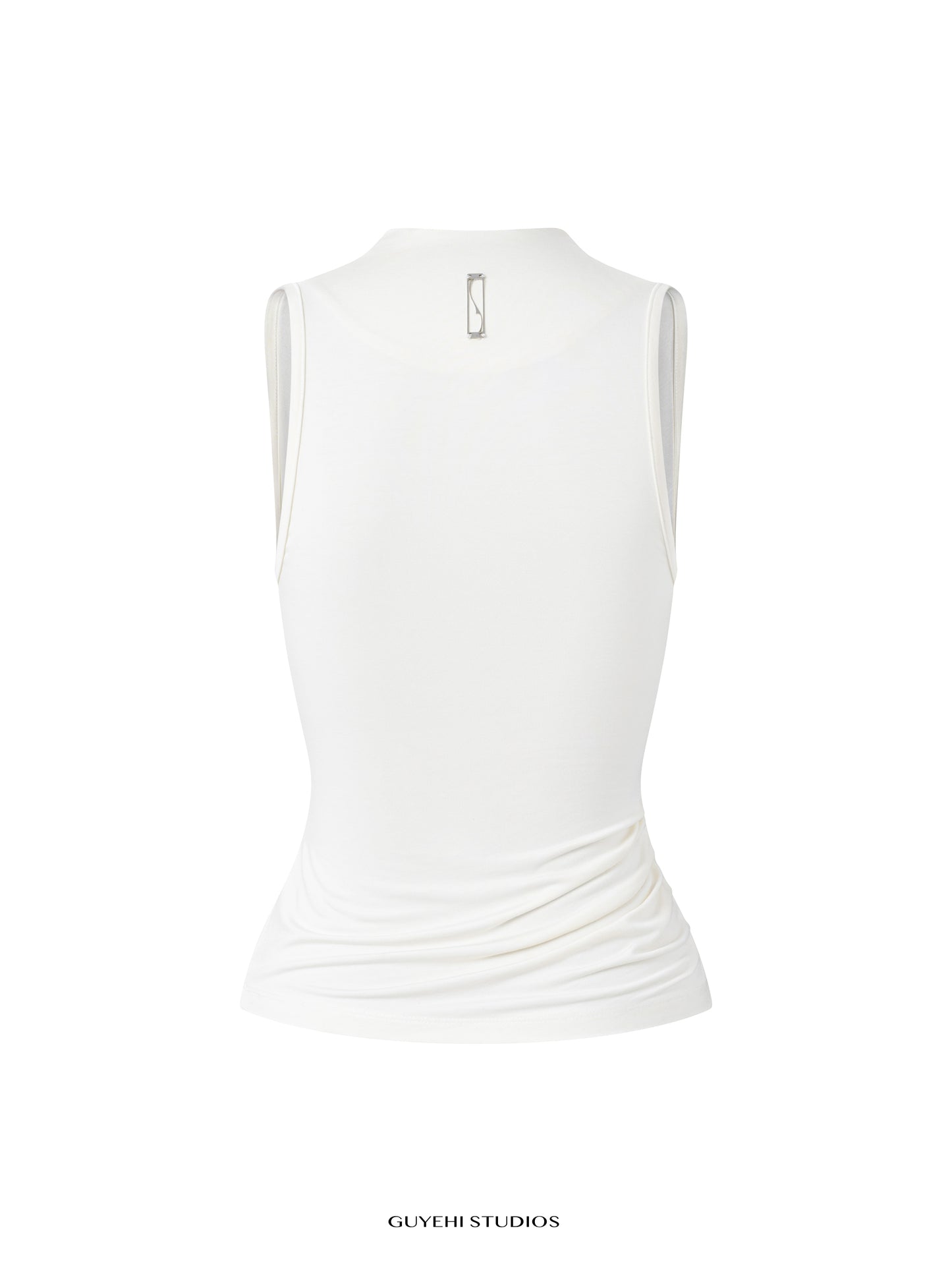 YURI IVORY DRAPED SLEEVELESS TOP