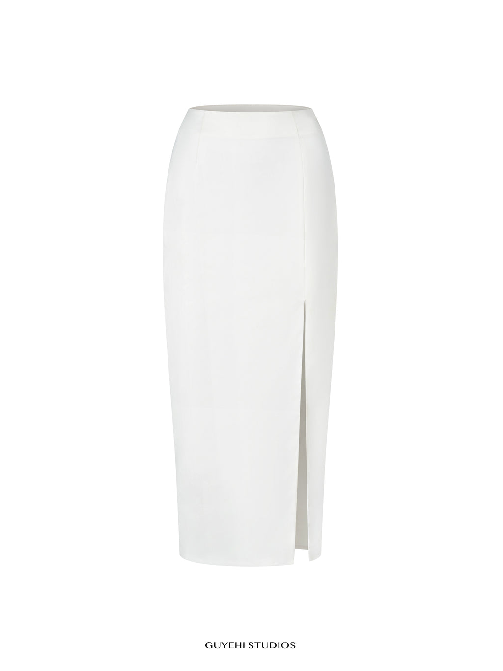 YURI IVORY SLIT MIDI SKIRT