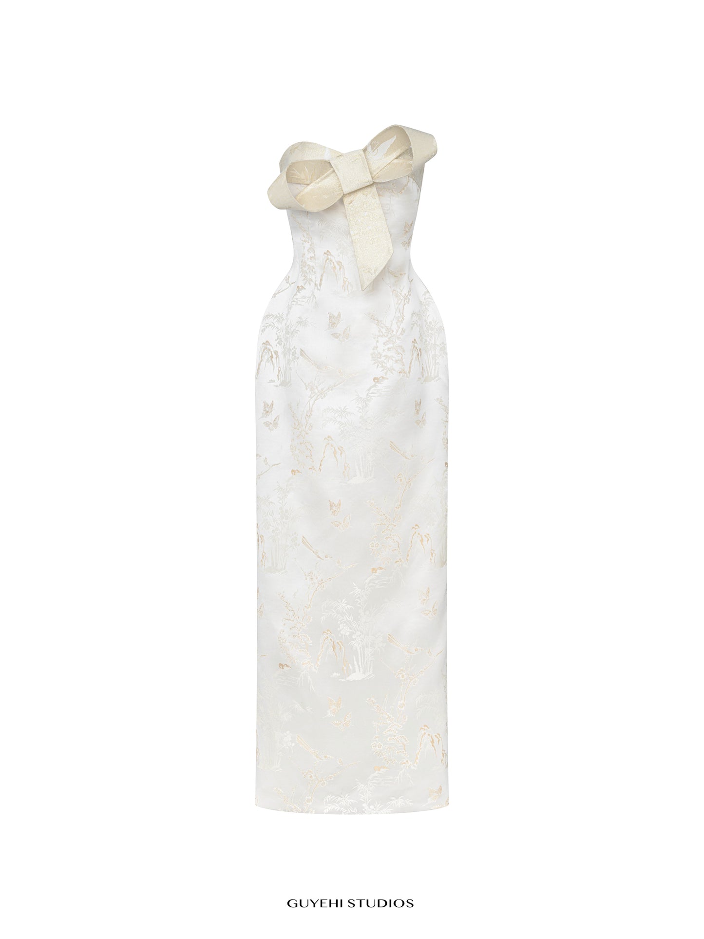 KASUMI IVORY JACQUARD BOW GOWN – ANNIVERSARY EDITION