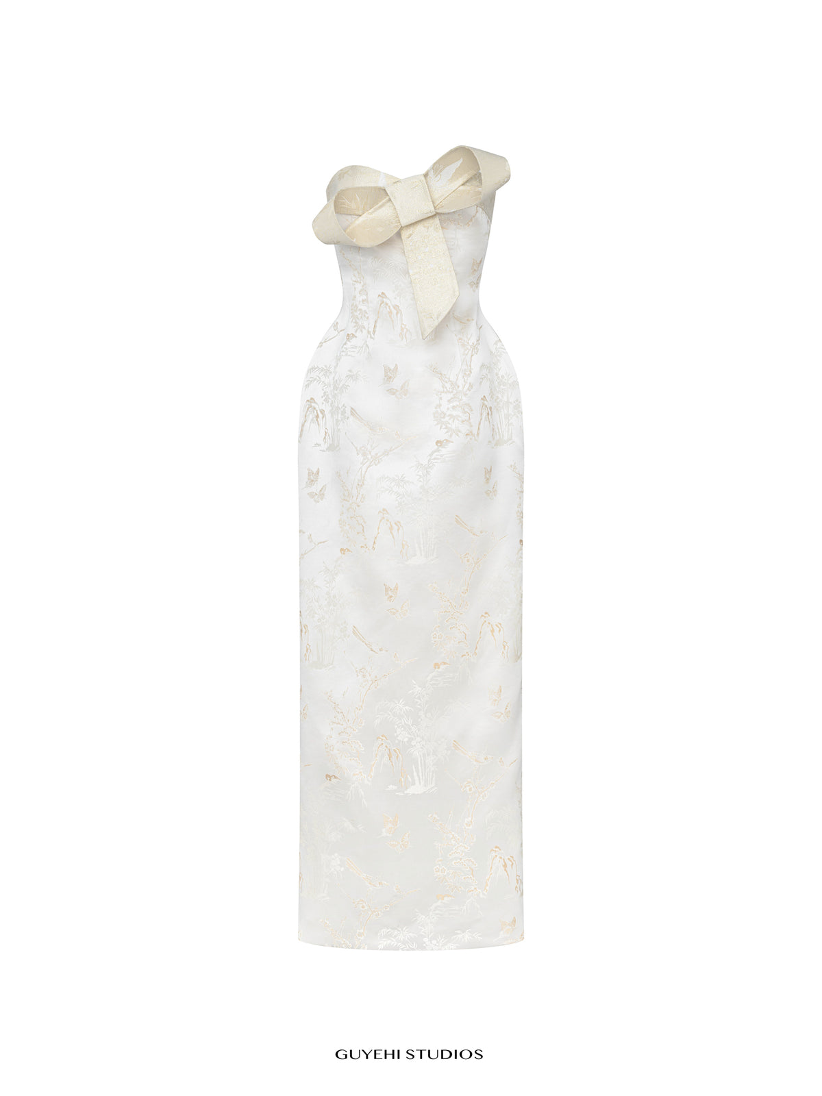 KASUMI IVORY JACQUARD BOW GOWN – ANNIVERSARY EDITION