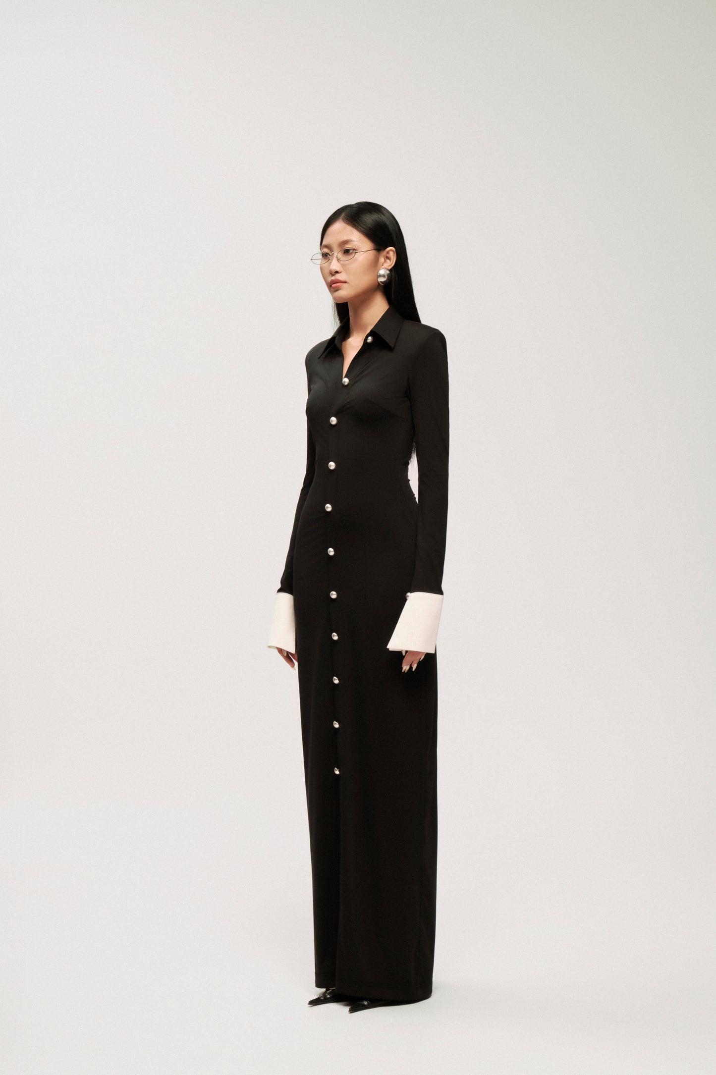 MIDNIGHT CONTRAST SHIRT DRESS