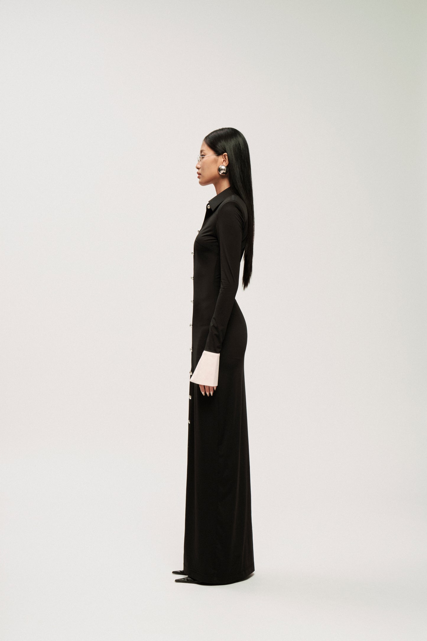 MIDNIGHT CONTRAST SHIRT DRESS