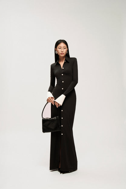 MIDNIGHT CONTRAST SHIRT DRESS