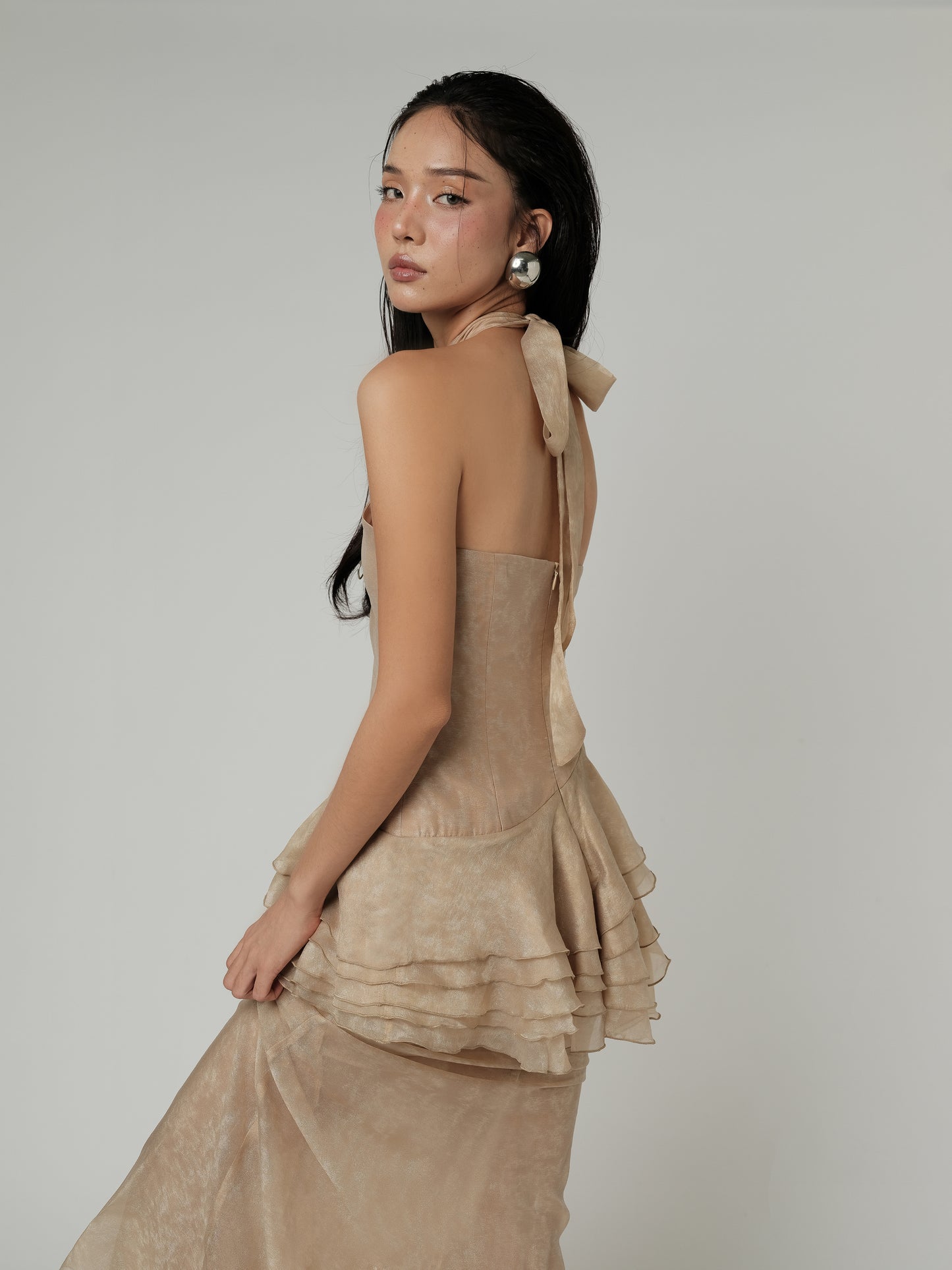 FLEUR HALTER NECK TOP & PEPLUM SKIRT SET