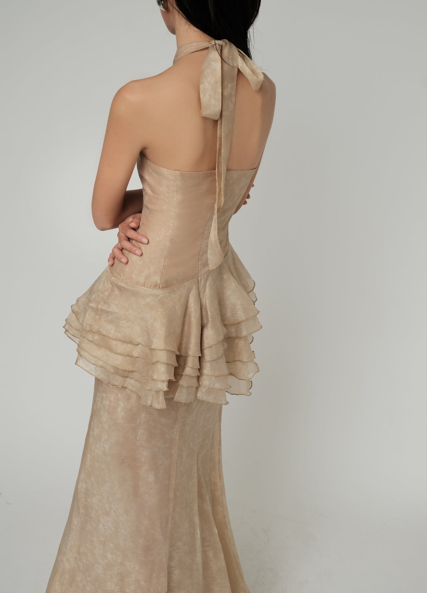 FLEUR HALTER NECK TOP & PEPLUM SKIRT SET
