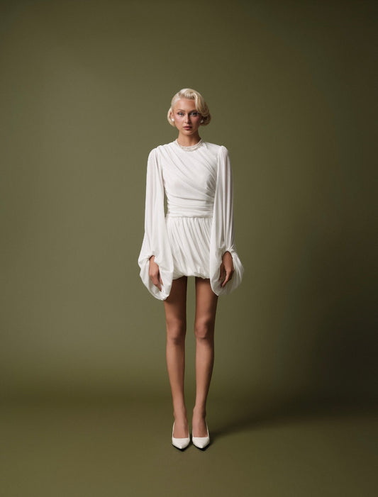 BRISA DRAPED SLEEVE MINI DRESS