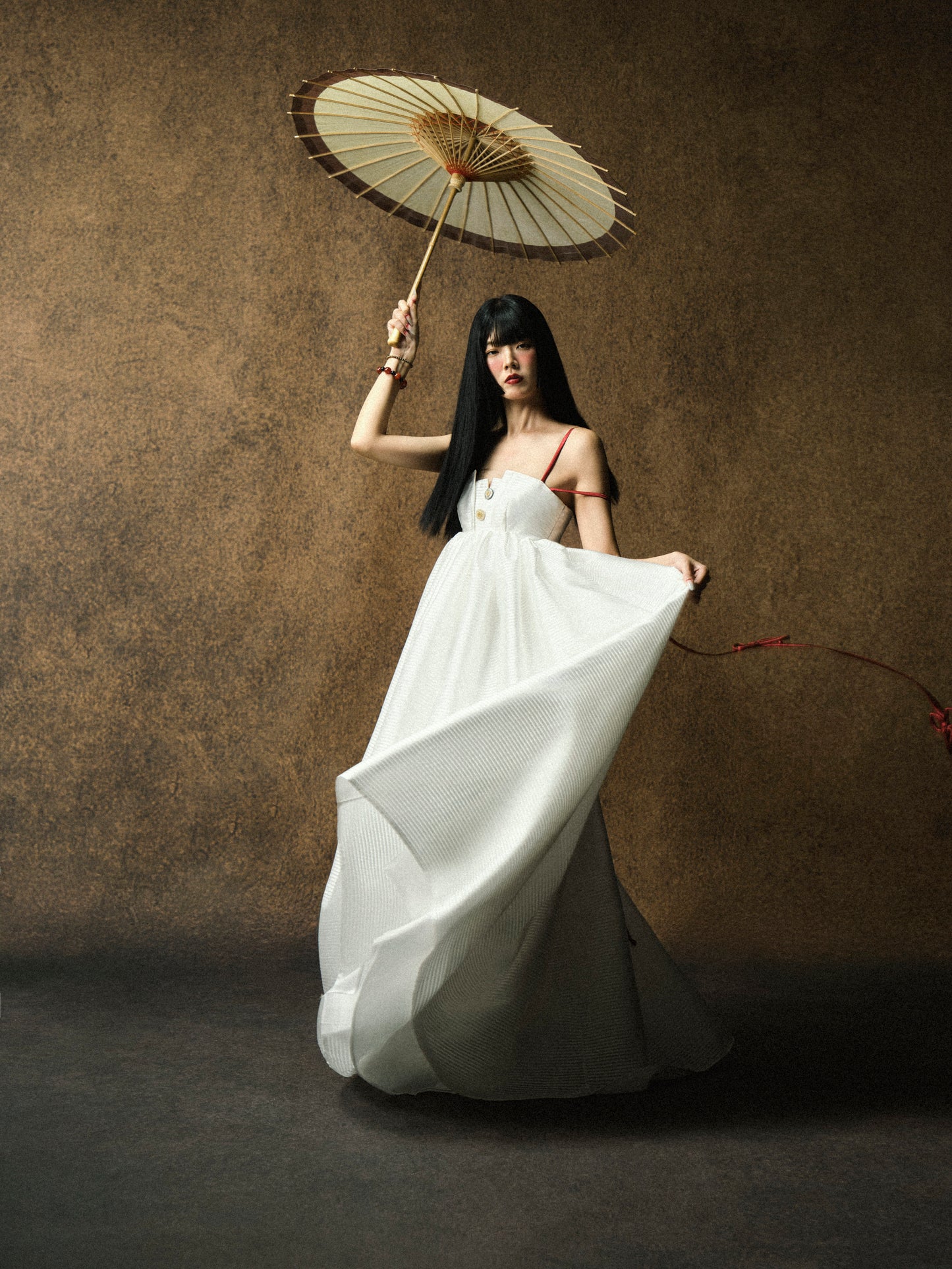 HIKARI SCARLET STRAP DRESS