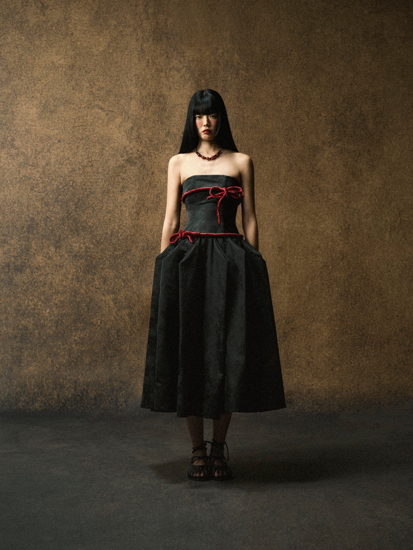 KOKORO RED KNOT DRESS