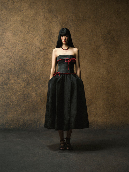 KOKORO RED KNOT DRESS