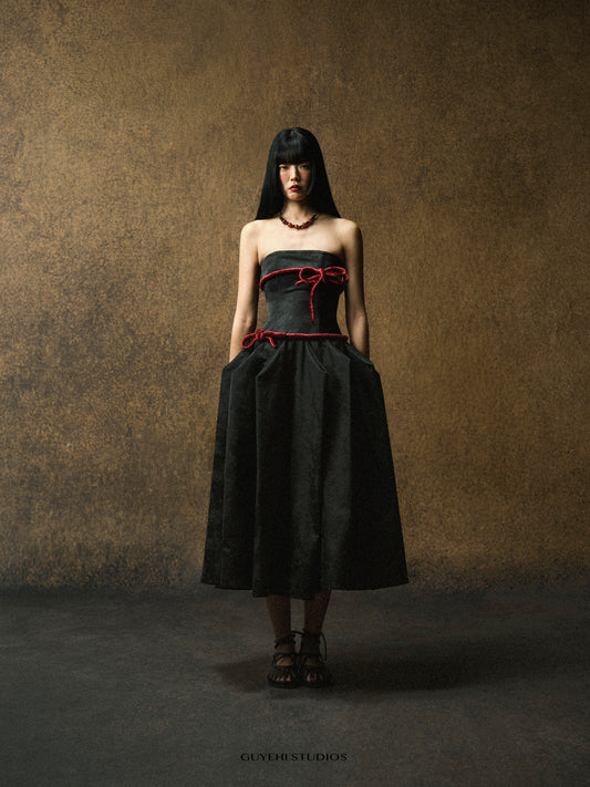 KOKORO RED KNOT DRESS