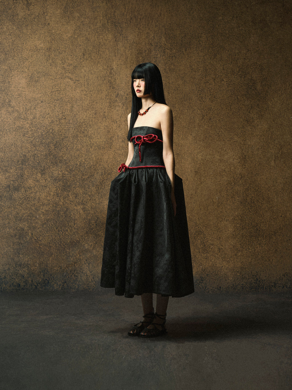 KOKORO RED KNOT DRESS