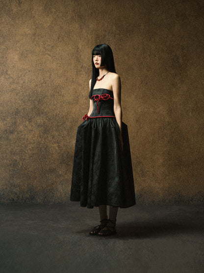 KOKORO RED KNOT DRESS