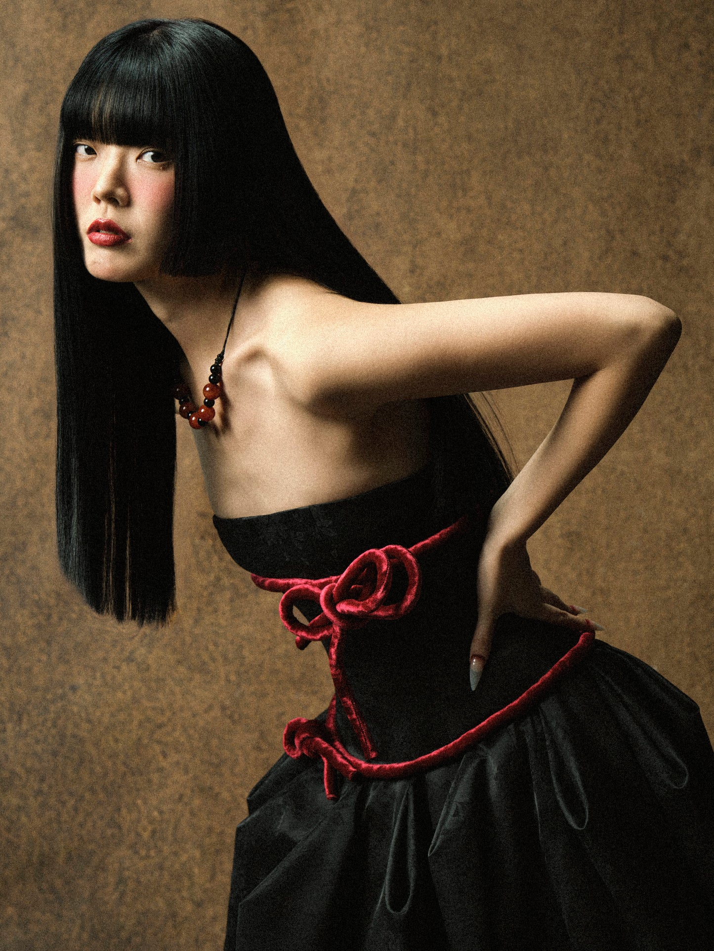 KOKORO RED KNOT DRESS