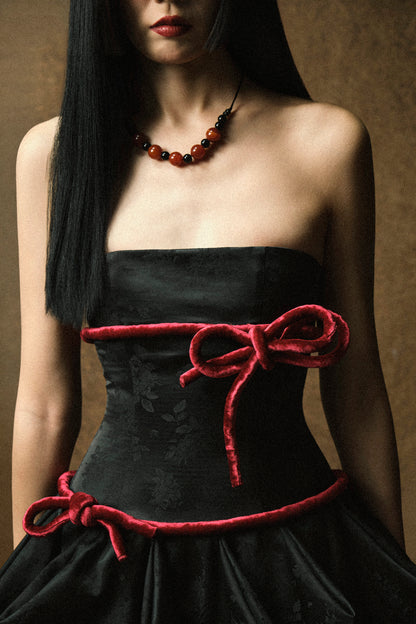 KOKORO RED KNOT DRESS
