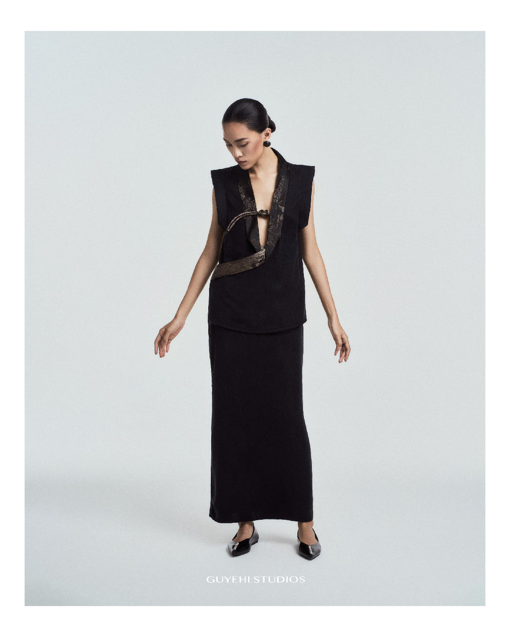 Dem Knot-Closure Wrap Vest in Matte
